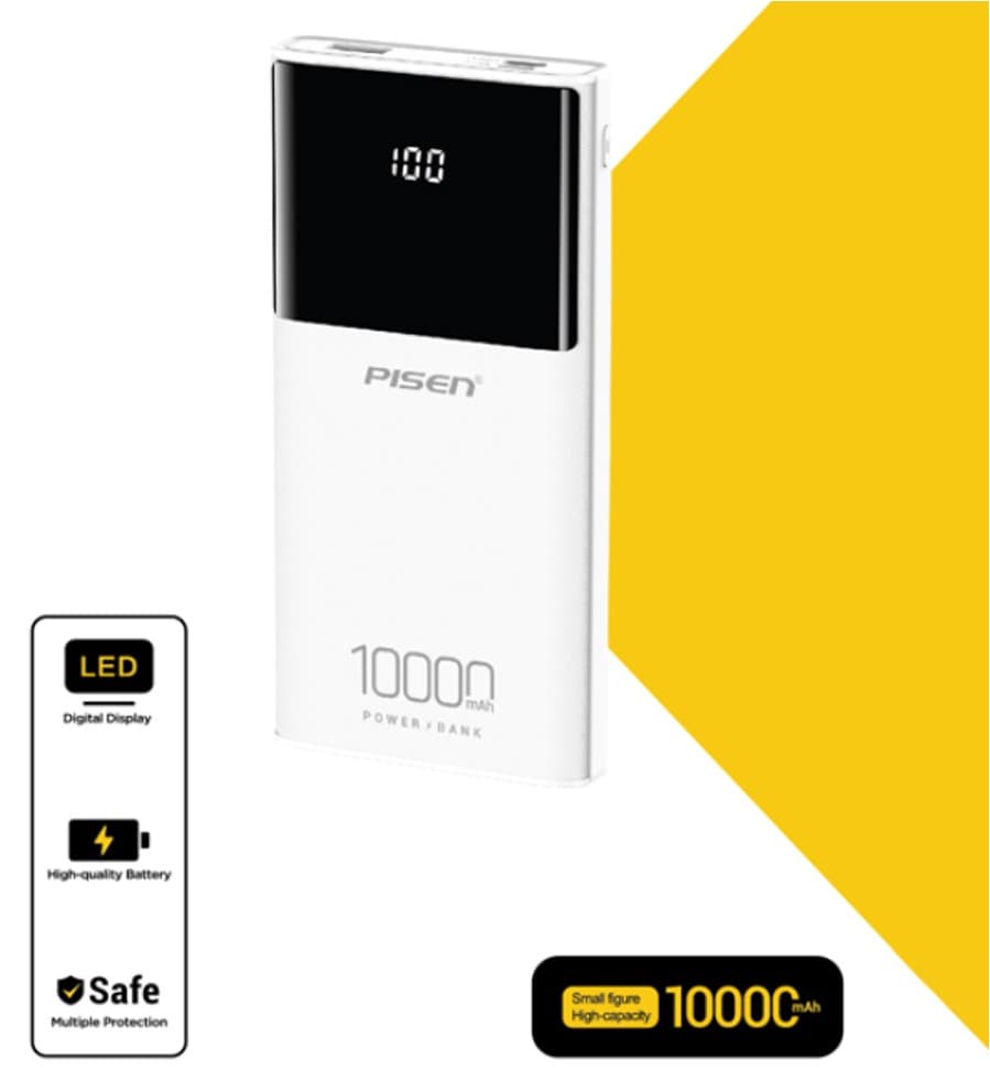 Pin sạc dự phòng Pisen 10.000 mAh LED Power Station TP-D33 10W
