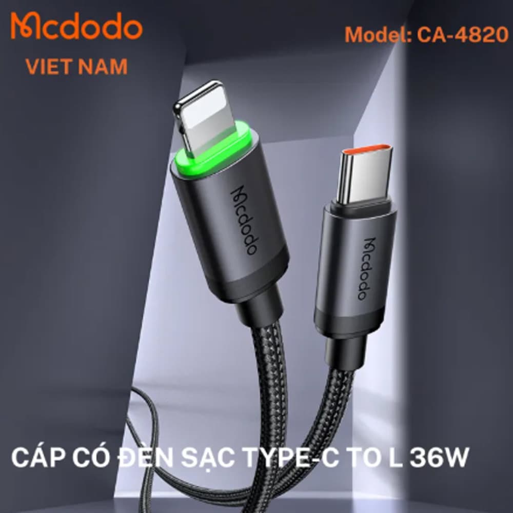 Cáp Mcdodo type C – Lightning 1m CA-4820