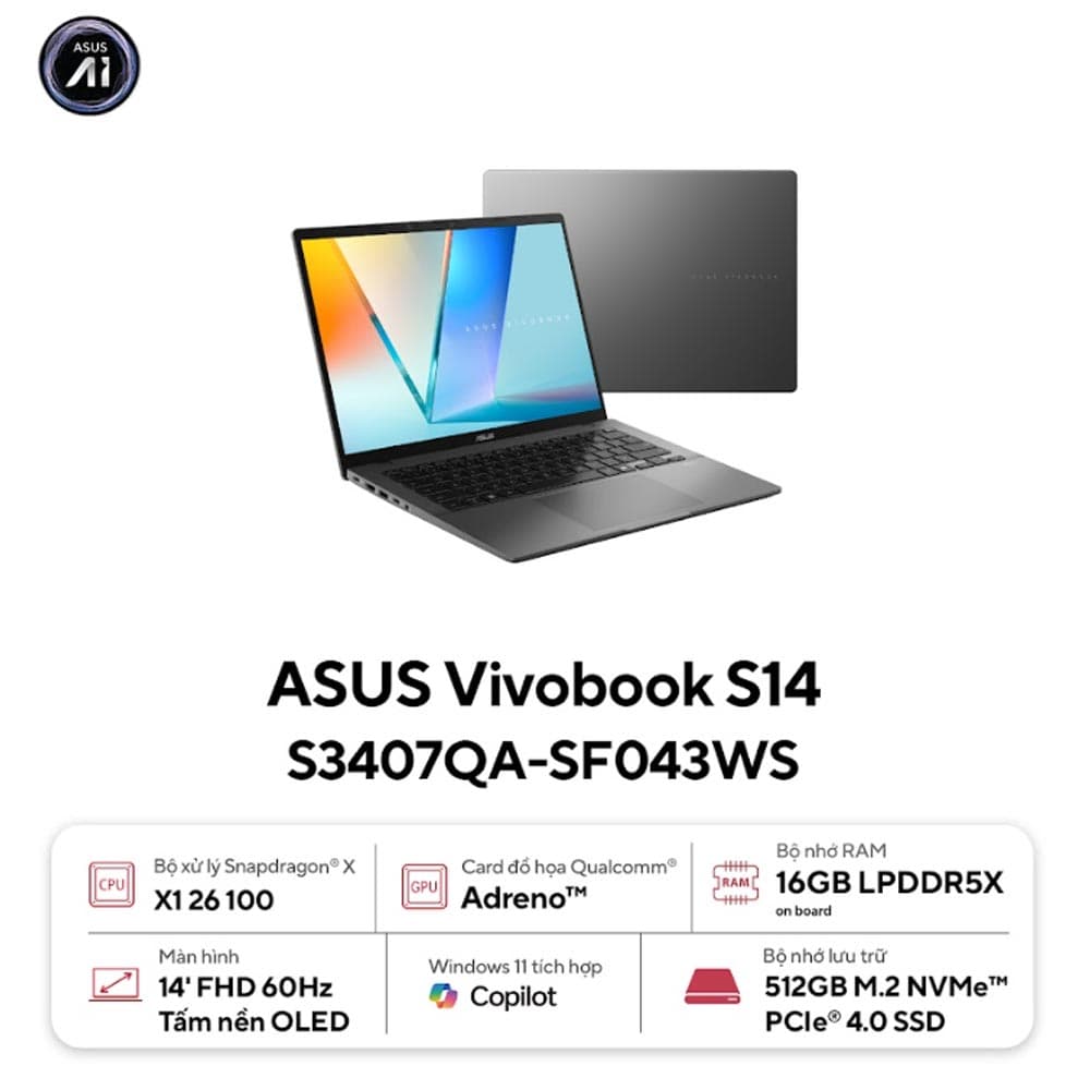 Laptop Asus Vivobook S14 S3407QA-SF043WS