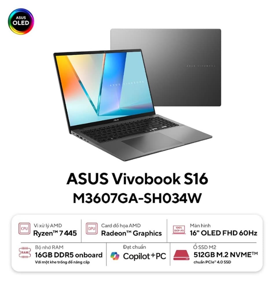 Laptop Asus Vivobook S S16 M3607GA-SH034W
