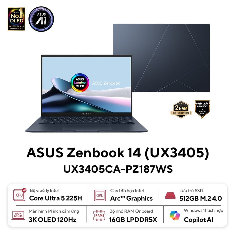 Laptop Asus Zenbook 14 UX3405CA-PZ187WS