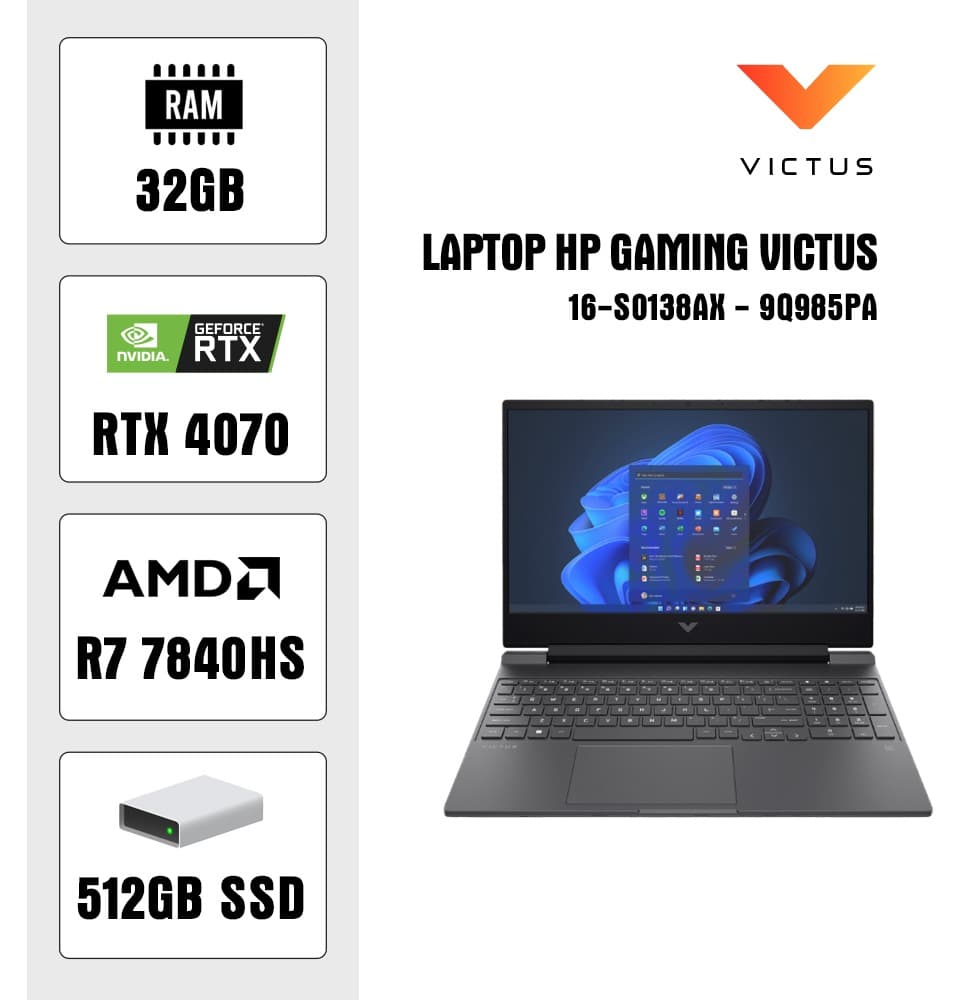 Laptop HP Gaming Victus 16-s0138AX – 9Q985PA