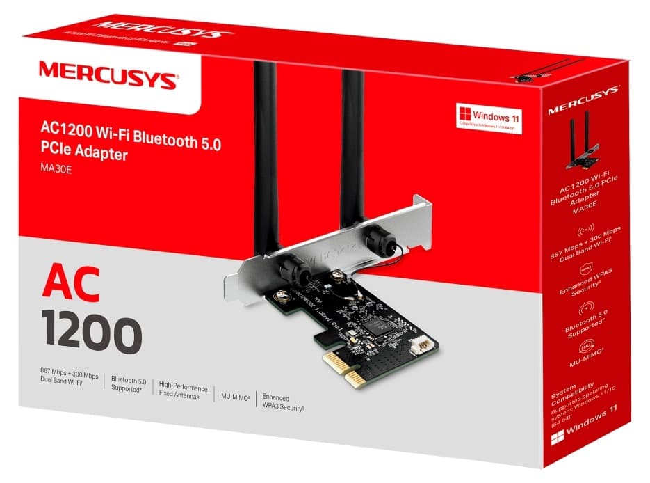 Cạc mạng không dây Mercusys PCI-E MA30E