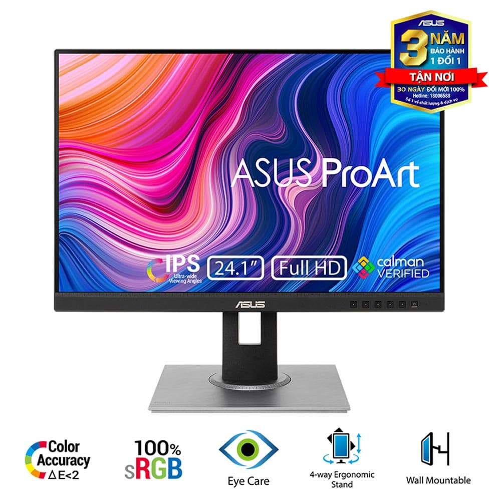 Màn hình đồ họa Asus ProArt PA248QFV (24Inch/ WUXGA (1920×1200)/ 5ms/ 100HZ/ 350cd/m2/ IPS/ Loa)