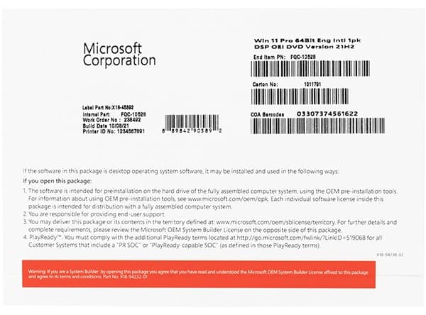 Windows 11 Pro 64-bit bản quyền vĩnh viễn