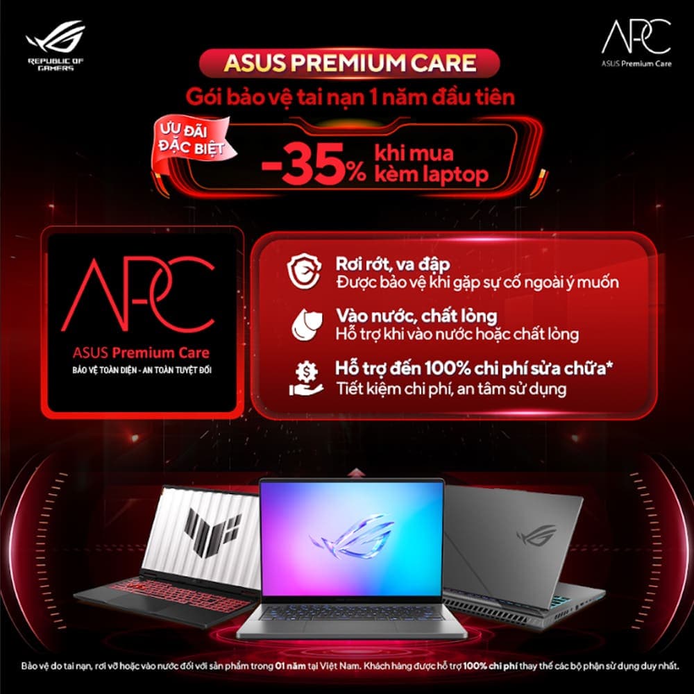 Gói dịch vụ bảo hành rơi vỡ Laptop Asus Gaming ADP-12M 12 tháng