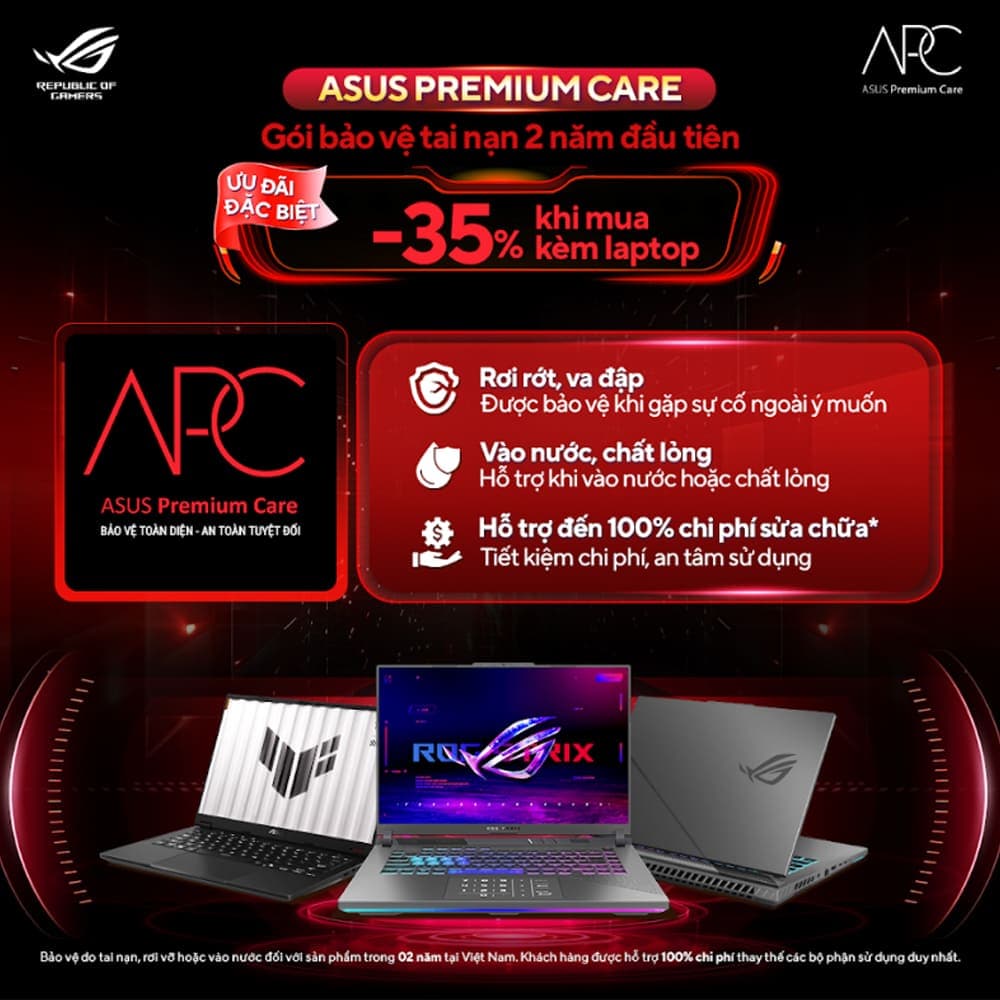 Gói dịch vụ bảo hành rơi vỡ Laptop Asus Gaming ADP-24M 24 tháng