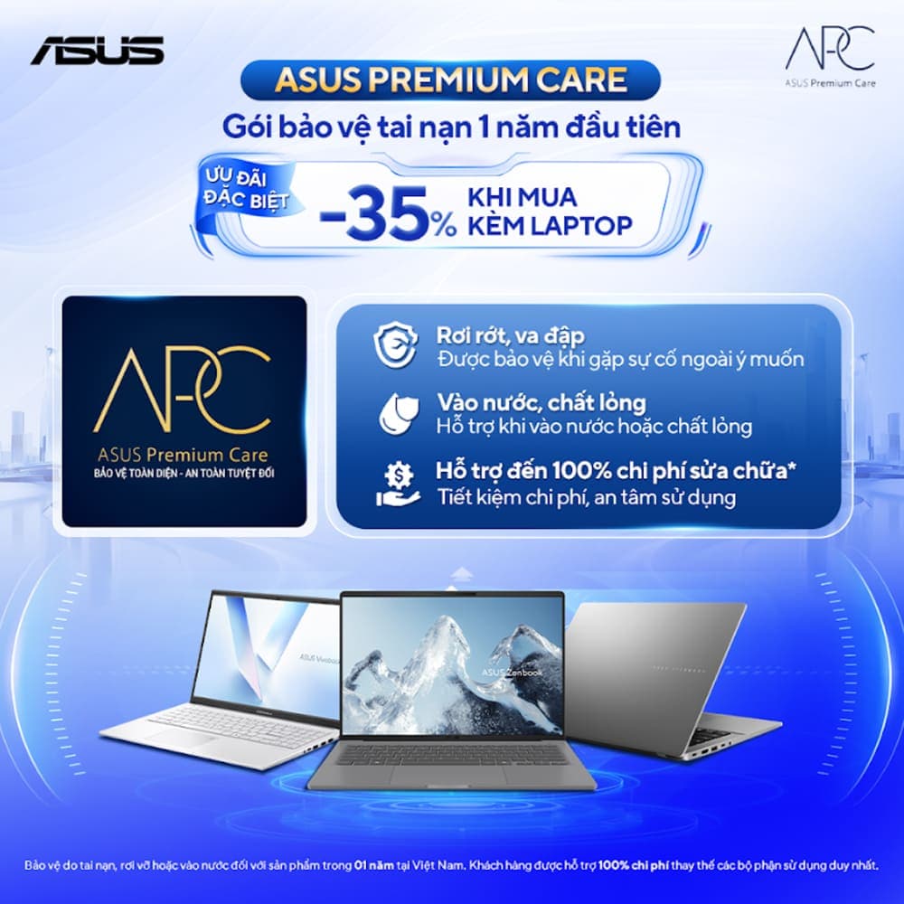 Gói dịch vụ bảo hành rơi vỡ Laptop Asus ADP-12M 12 tháng