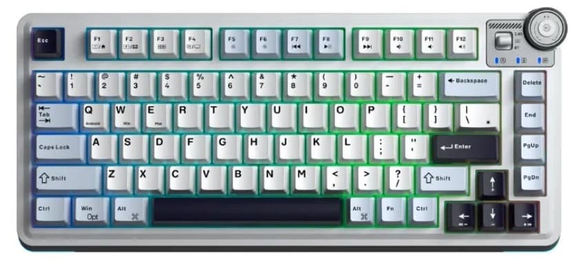 Bàn phím cơ Aula 3 MODE AU75 màu Xanh dương + Trắng + Tím đậm Star Vector Switch