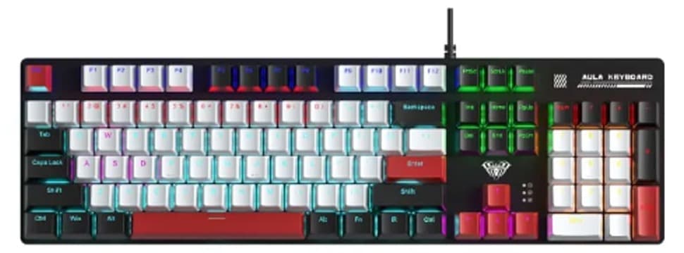 Bàn phím cơ Aula S500 Đen+trắng+đỏ Red switch