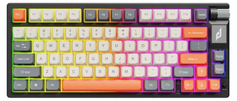 Bàn phím cơ E-Dra EK375WA gray-off white-orange
