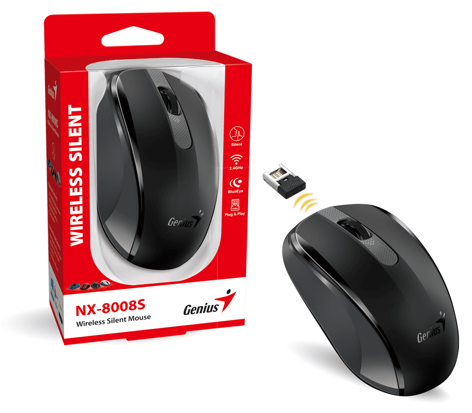 Chuột không dây Genius NX-8008S-Đen