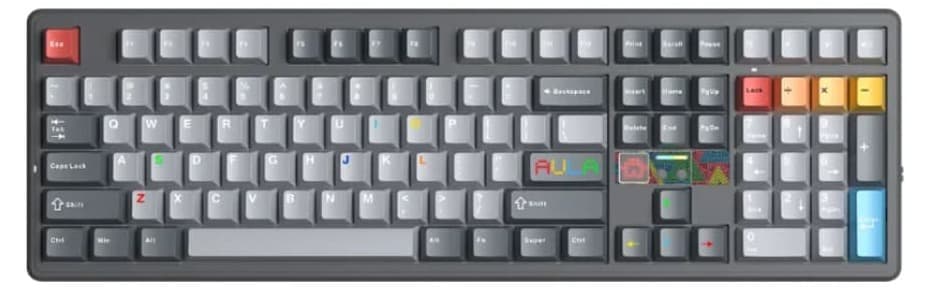 Bàn phím cơ Aula 3 MODE F108 Pro V2 đen xám Seascape switch