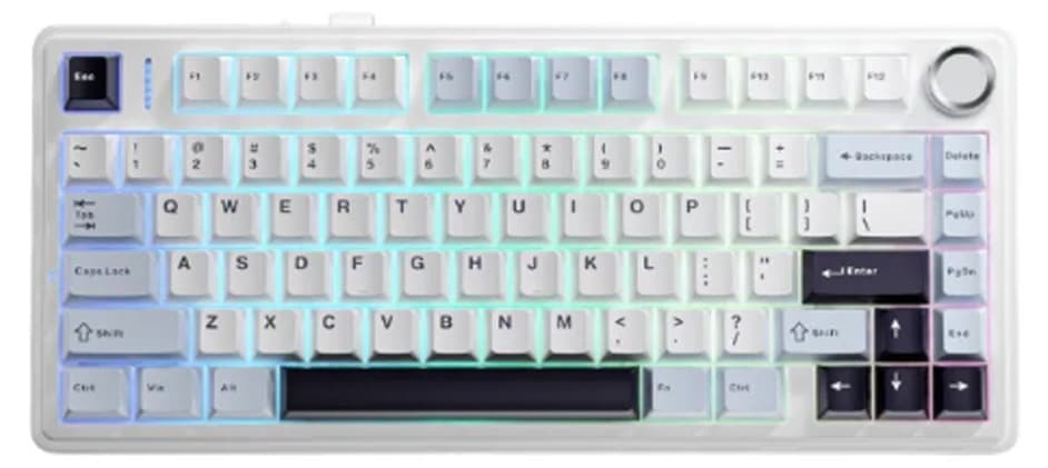 Bàn phím cơ Aula F75 xanh dương trắng tím đậm Outemu Silent Peach V3 switch