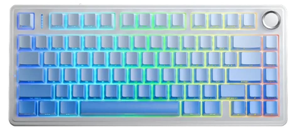 Bàn phím cơ Aula F75 trắng xanh dương gradient Outemu Silent Peach V3 switch