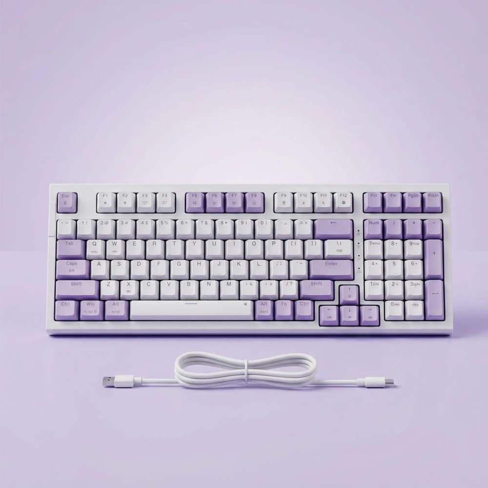 Bàn phím cơ Newmen GM328Pro White-purple, Red switch