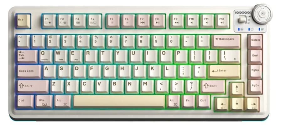 Bàn phím cơ Aula 3 MODE AU75 màu Hồng+be+vàng Bloomfield switch