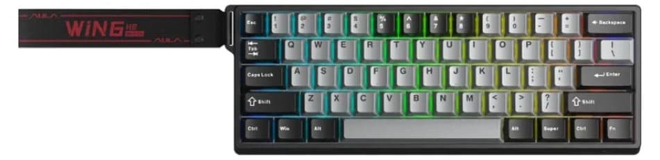 Bàn phím cơ Aula WIN60HE PRO Xám đậm + Xám nhạt Xingyi magnetic switch