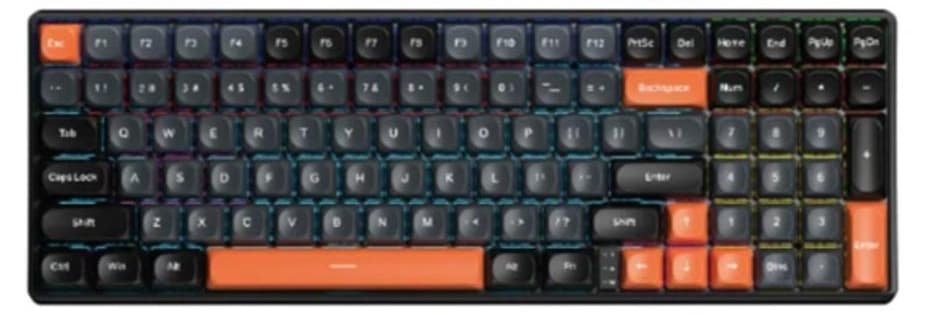 Bàn phím cơ Aula S100 đen+xám+cam Brown Switch