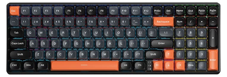 Bàn phím cơ Aula S100 đen+xám+cam Blue Switch