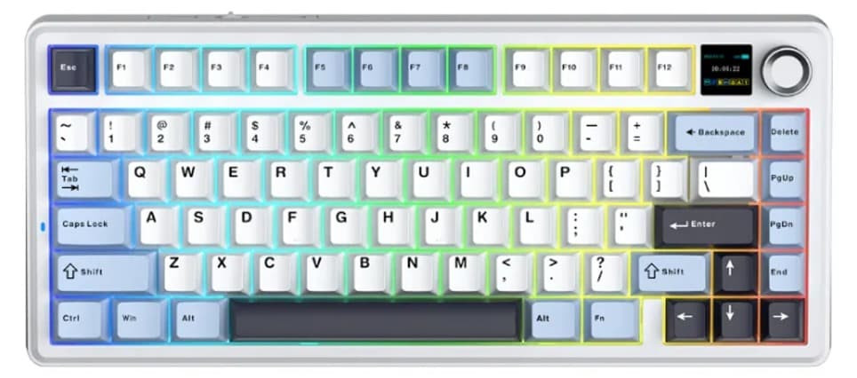 Bàn phím cơ Aula 3 MODE F75 MAX Xanh + trắng + tím đậm Reaper switch