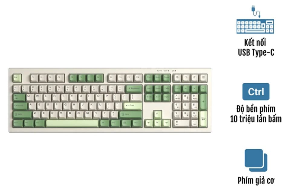 Bàn phím Gaming Aula S102 Xanh Lá Be