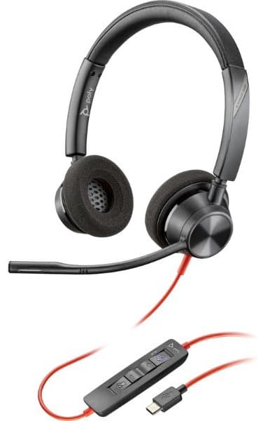 Tai nghe call center Poly Blackwire 3220 Stereo USB-C Headset +USB-C/A Adapter