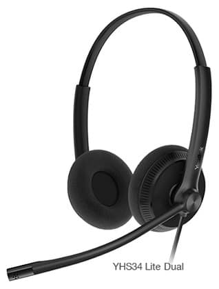 Tai nghe call center Yealink YHS34 Lite Dual (chuẩn RJ9, 2 tai) – đệm xốp