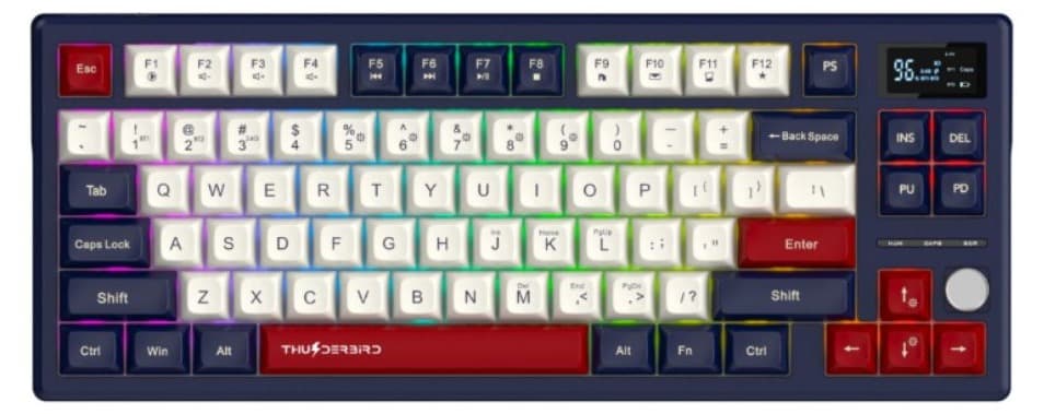 Bàn phím cơ không dây ThunderBird TGK375WHE Switch HE Rapid Trigger 8K Polling Rate