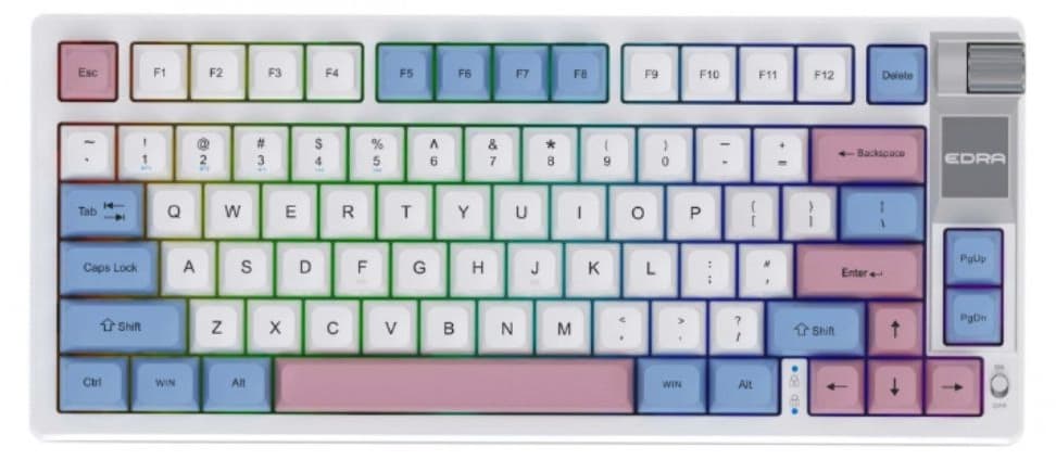 Bàn phím cơ E-Dra EK375WA blue-pink-white