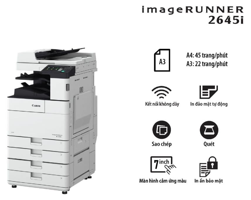 Máy photocopy Canon IR 2645I + Mực + Chân kê