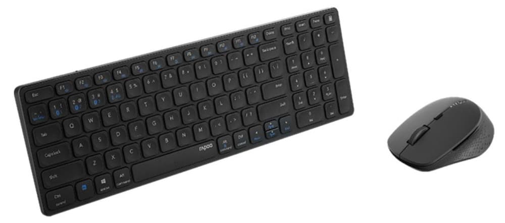 Bộ bàn phím chuột không dây Rapoo 9350S Màu đen