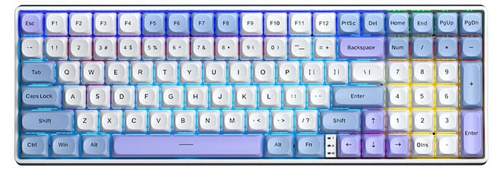 Bàn phím cơ Aula 3 MODE S100 Pro Xanh Dương Trắng Tím Red switch