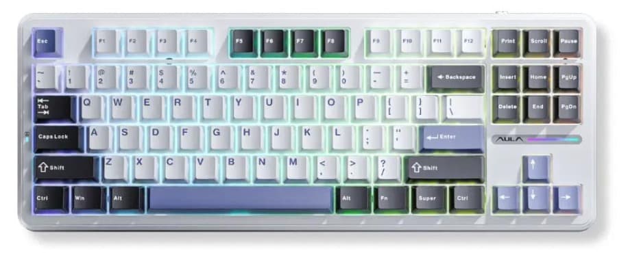 Bàn phím cơ Aula 3 MODE F87 Đen Trắng Xanh Dương Grey Wood V3 switch