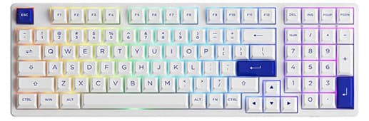 Bàn phím AKKO 3098B Multi-modes Blue on White Wireless Akko CS Jelly Purple switch