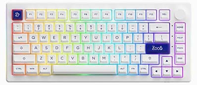 Bàn phím cơ AKKO 5075B Plus Multi-modes Blue on White Akko V3 Cream Blue switch