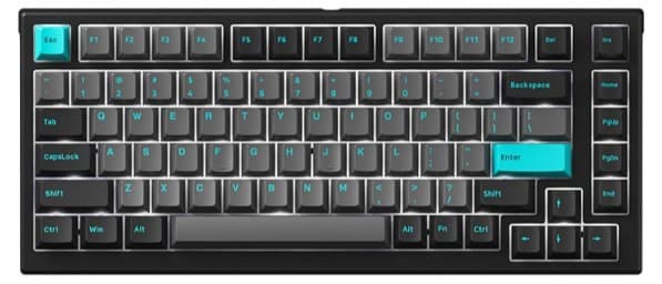Bàn phím cơ AKKO MonsGeek MG75 Black & Cyan