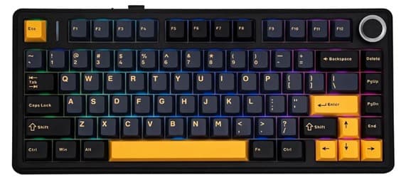 Bàn phím cơ Aula 3 MODE F75 Đen + Xanh đậm + Cam Grey Wood V3 switch