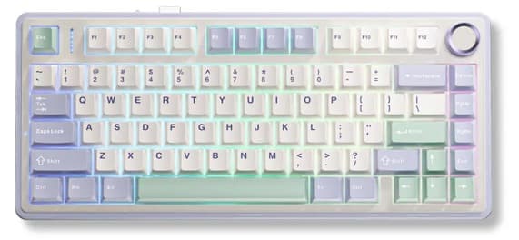 Bàn phím cơ Aula 3 MODE F75 Tím nhạt + Be + Xanh lá Grey Wood V3 switch