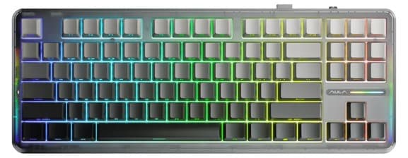 Bàn phím cơ Aula 3 MODE F87 PRO Black Gradient Grey Wood V4 switch