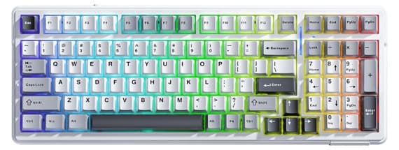 Bàn phím cơ Aula 3 MODE F99 Xám Trắng Xám Đậm Grey wood switch