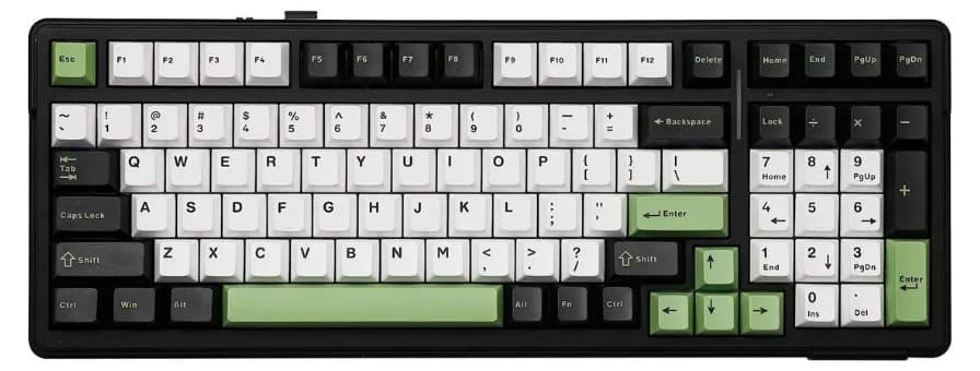 Bàn phím cơ Aula 3 MODE F99 đen + trắng + xanh lá Whale Sea switch