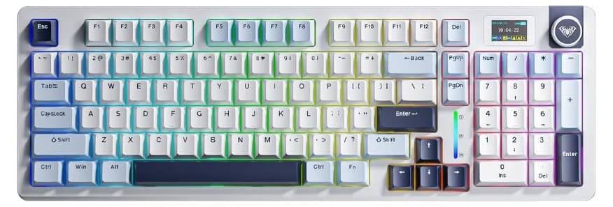 Bàn phím cơ Aula 3 MODE S98 PRO Xanh dương + trắng + tím đậm Caramel Latte switch