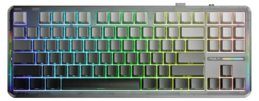 Bàn phím cơ Aula F87/ F87 PRO Black gradient, Grey wood V4 switch