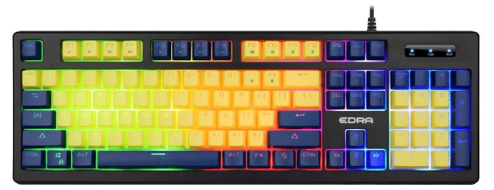 Bàn phím cơ E-Dra EK302 Yellow + Blue Switch Blue