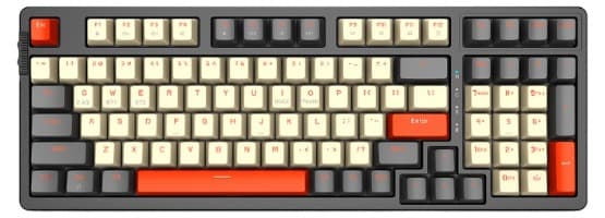 Bàn phím cơ E-Dra không dây EK398L Alpha Brown Switch