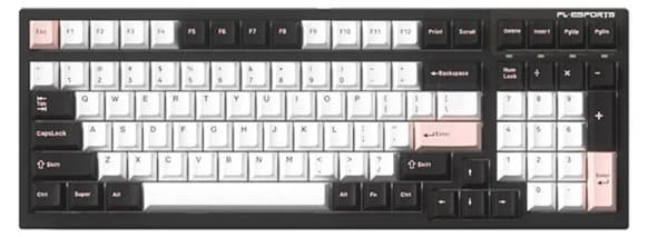 Bàn phím cơ FL-Esports FL100 CPM Black Carbon Body White Olivia Wireless FLCMMK Ice Pink switch