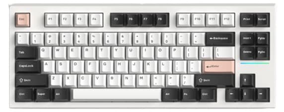 Bàn phím cơ FL-Esports FL750 White Olivia 3 Mode Gasket Mount Gateron Pro Yellow switch
