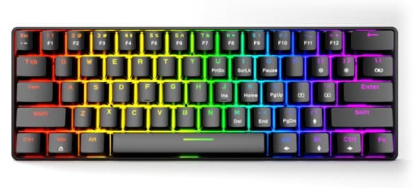 Bàn phím cơ không dây E-Dra EK361W v3 RGB Red Switch Đen