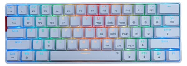 Bàn phím cơ không dây E-Dra EK361W V3 RGB Brown Switch trắng